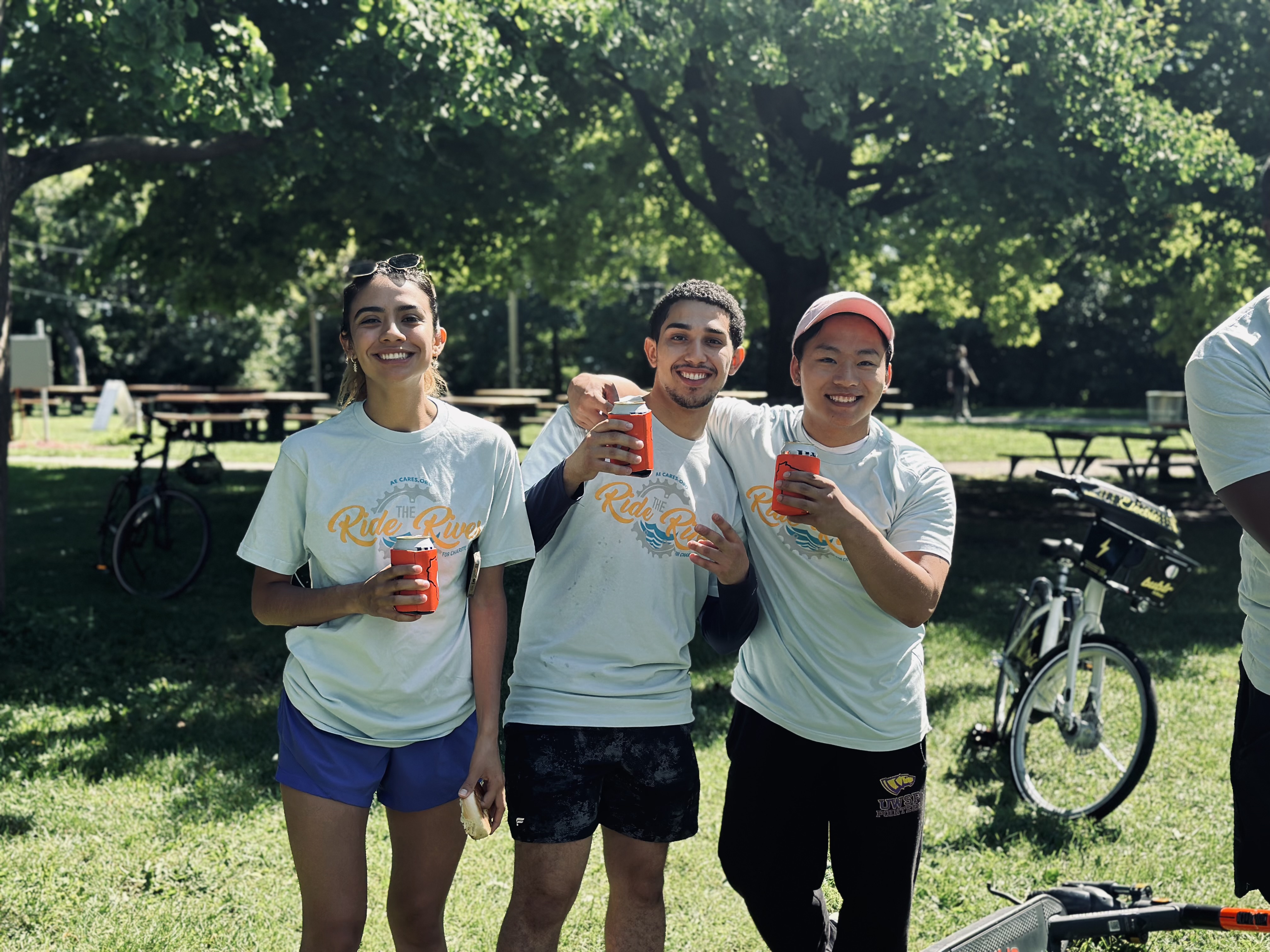 Riders enjoy a pre-ride beverage!