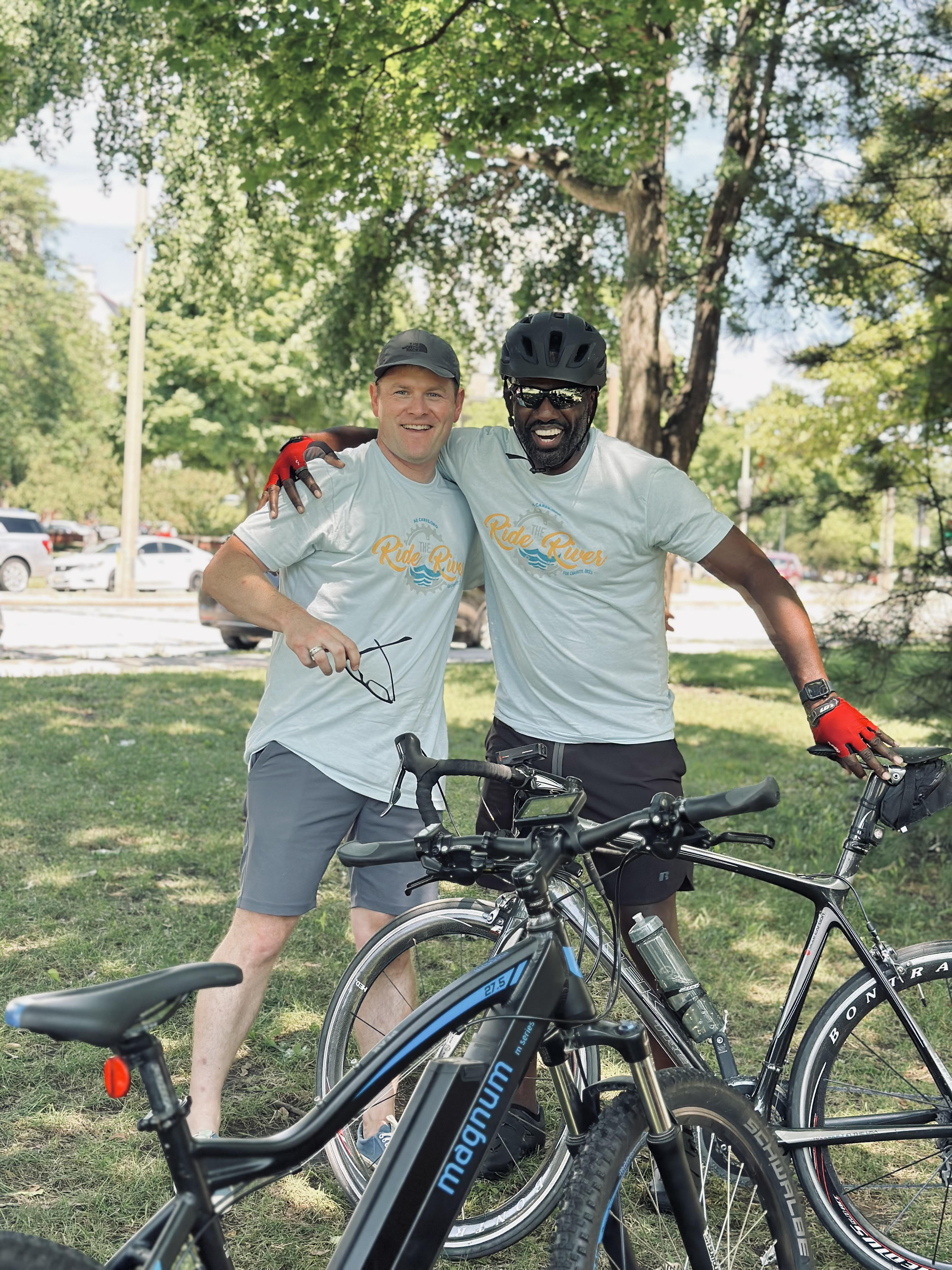 The first two riders to complete the ride!
